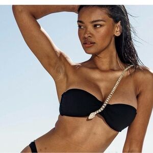 Sauvage Bikini Top Size Medium Padded Crystal Snake Bandeau Top Retail $175